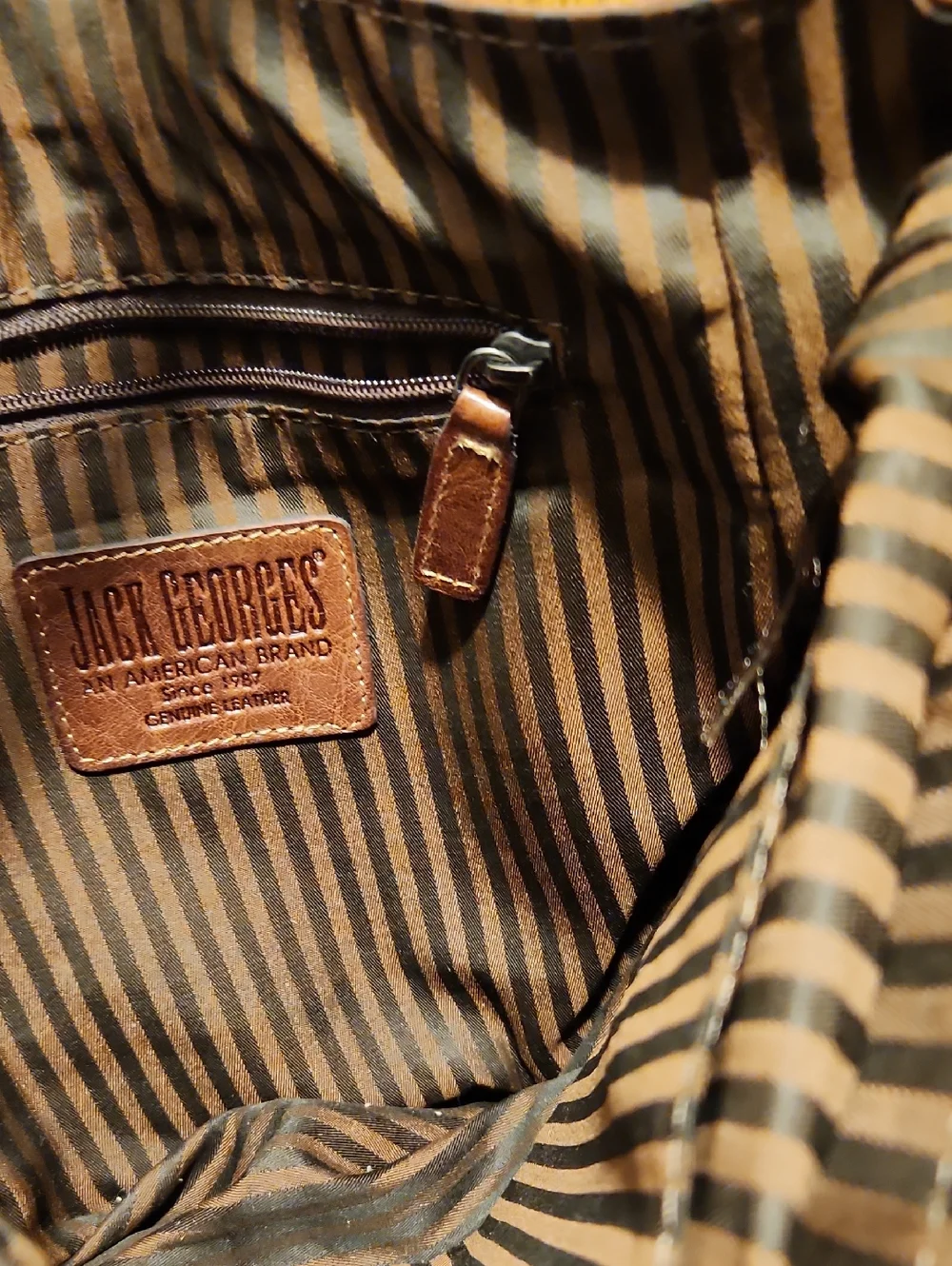 Jack Georges Dark Brown Leather Messenger Bag with Adjustable Strap